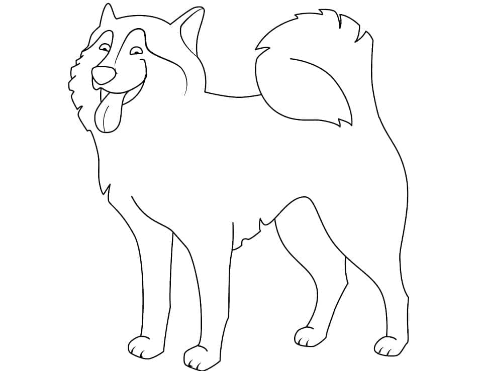 Tô màu Chó Husky Đơn Giản
