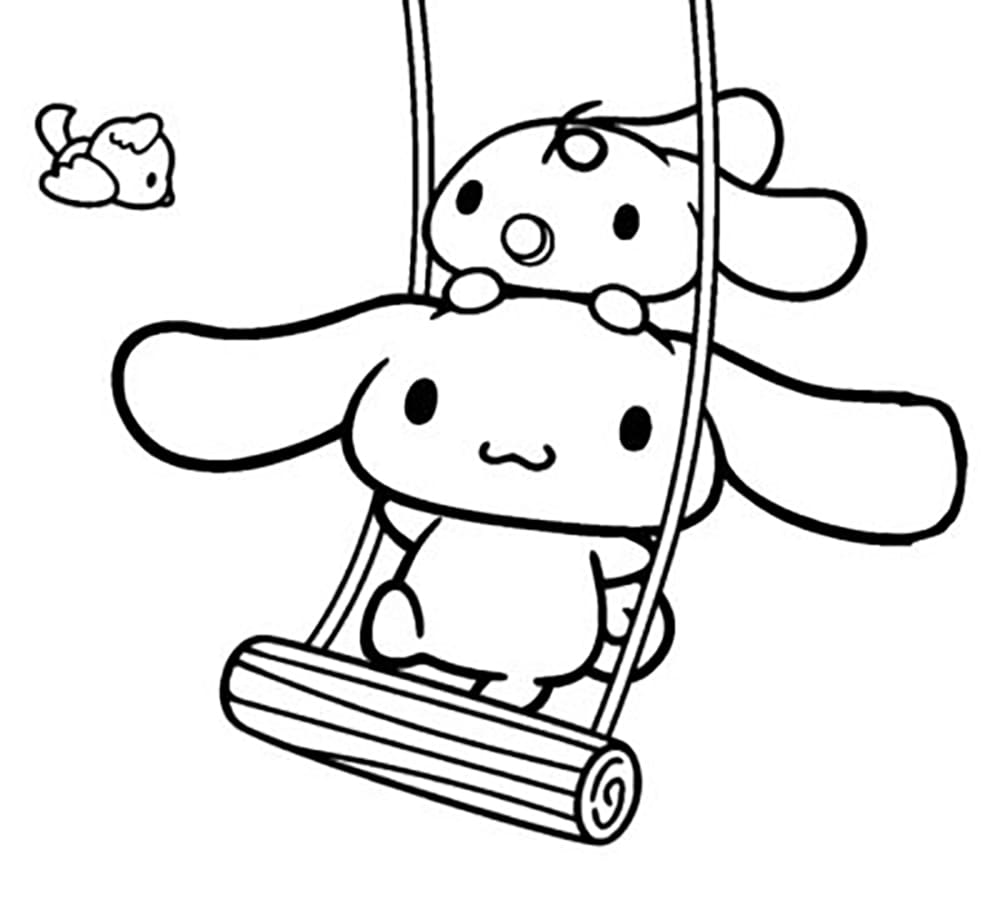 Tô màu Cinnamoroll Ngồi Xích Đu