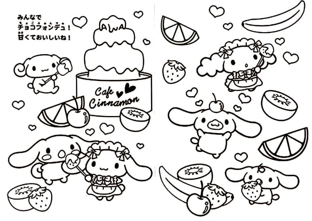 Tô màu Cinnamoroll Sanrio