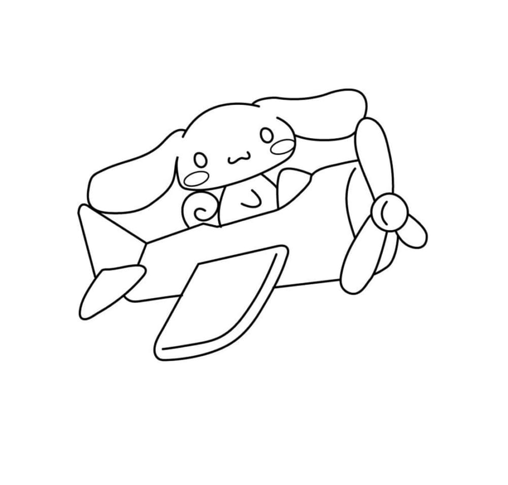 Tô màu Cinnamoroll Trên Máy Bay