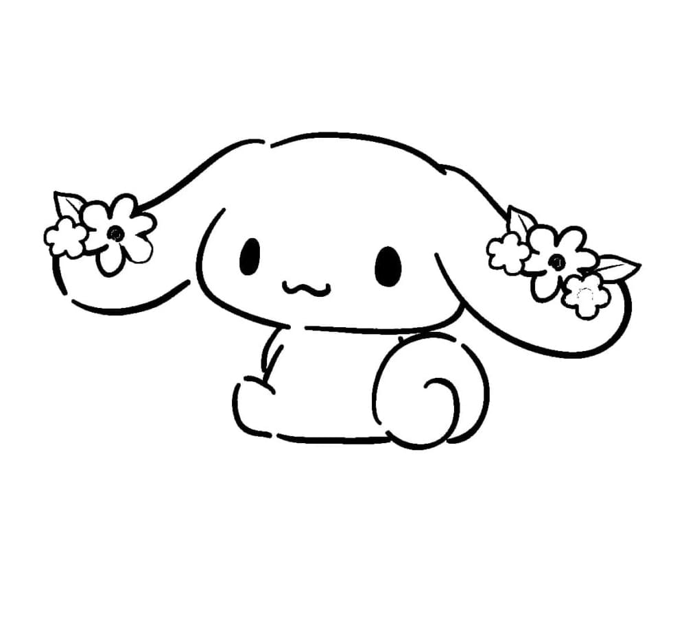 Tô màu Cinnamoroll Với Hoa