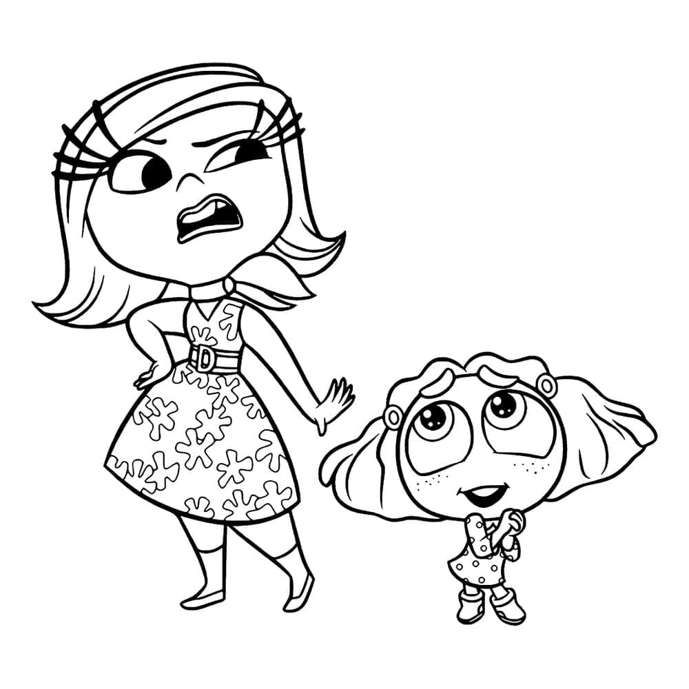 Tô màu Disgust và Envy Trong Inside Out 2