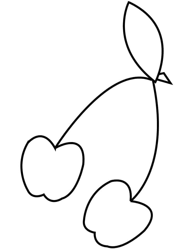 Tô màu Hai Quả Cherry Đơn Giản
