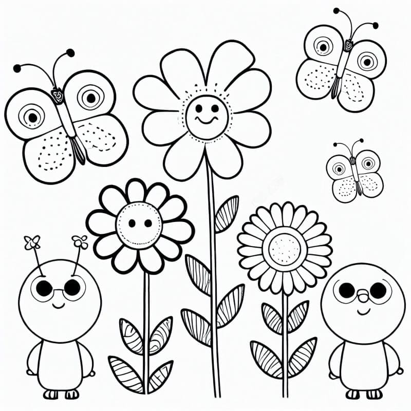 Tô màu Những Bông Hoa Cute