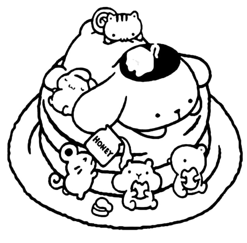 Tô màu Pompompurin và Bạn Bè