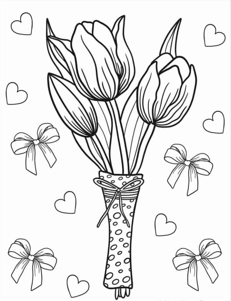Tô màu Quà Tặng Hoa Tulip
