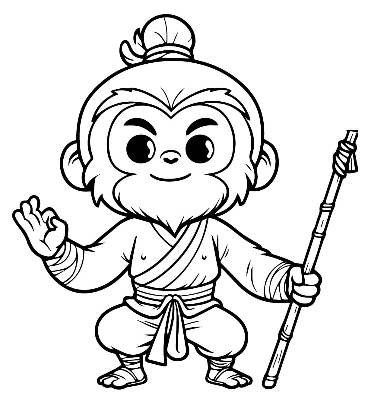 Tô màu Tôn Ngộ Không Cute Đáng Yêu