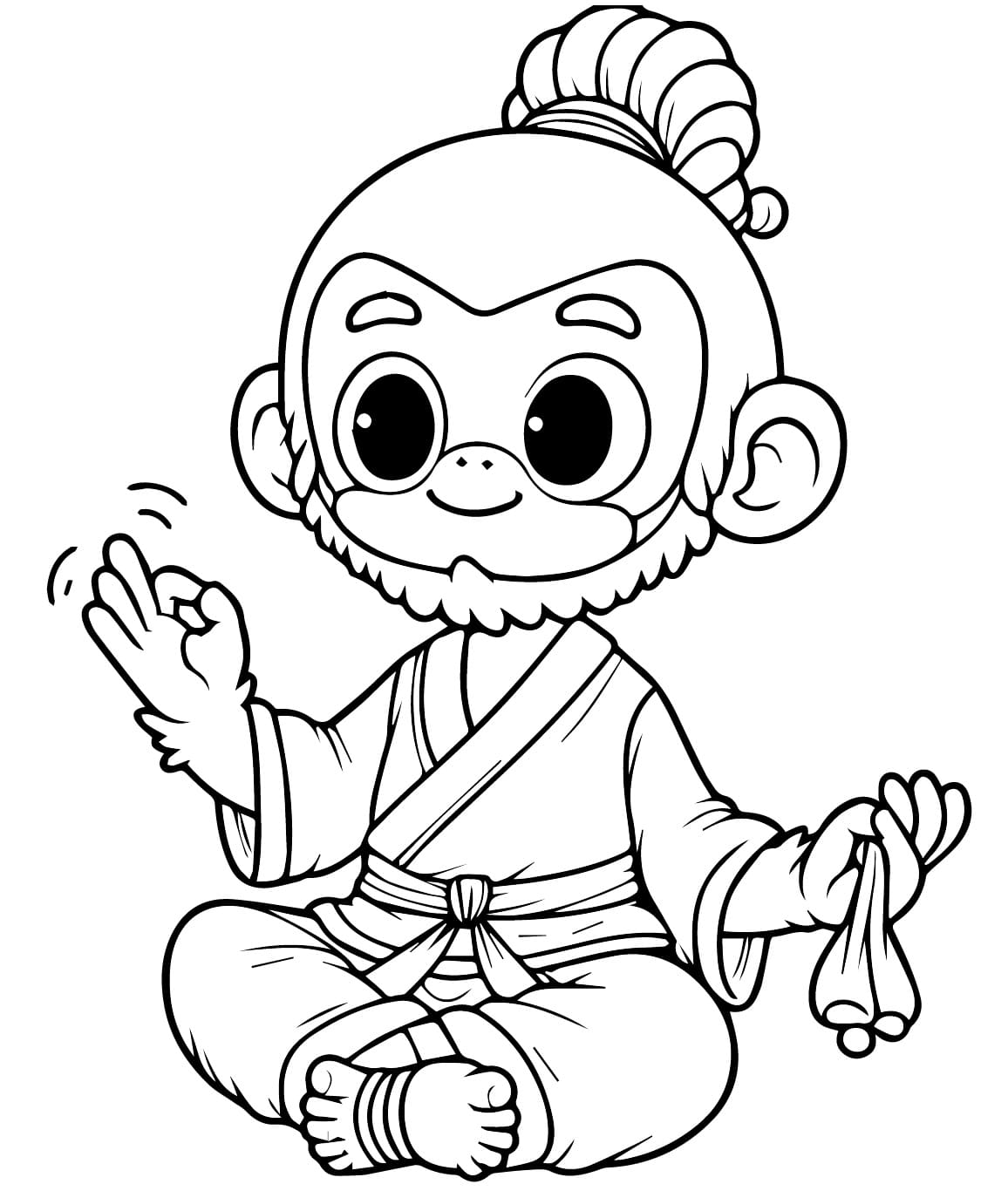 Tô màu Tôn Ngộ Không Tý Hon