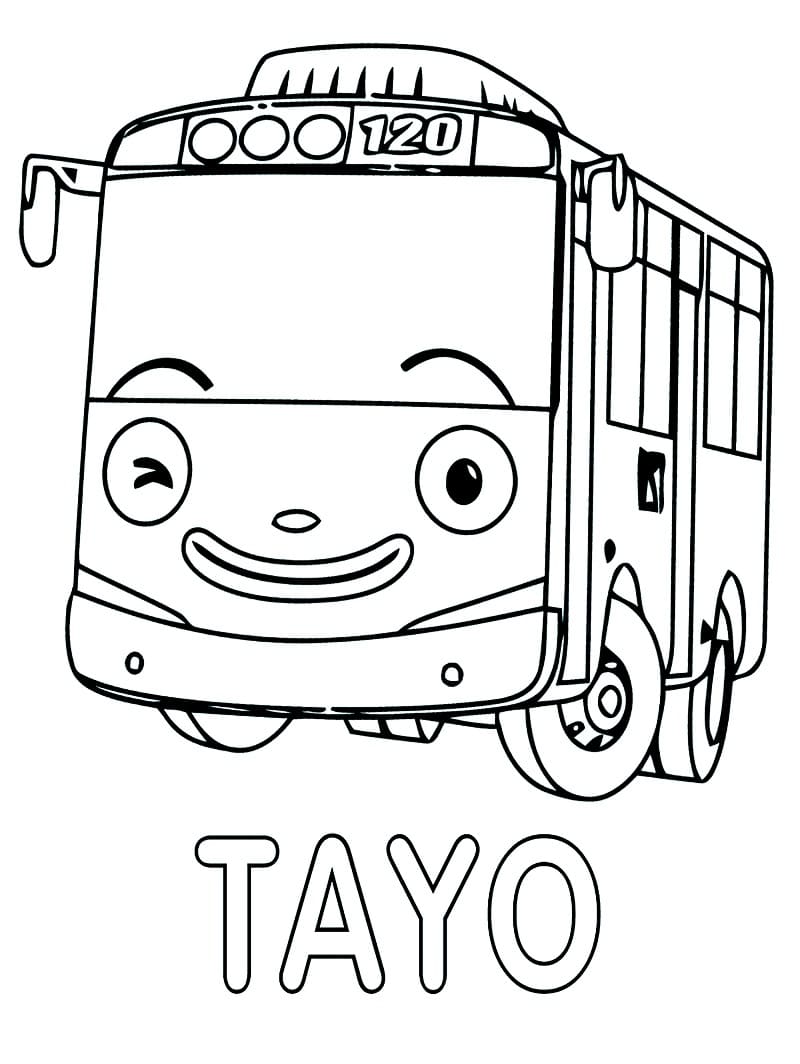Tô màu Xe Buýt Tayo Bé Nhỏ
