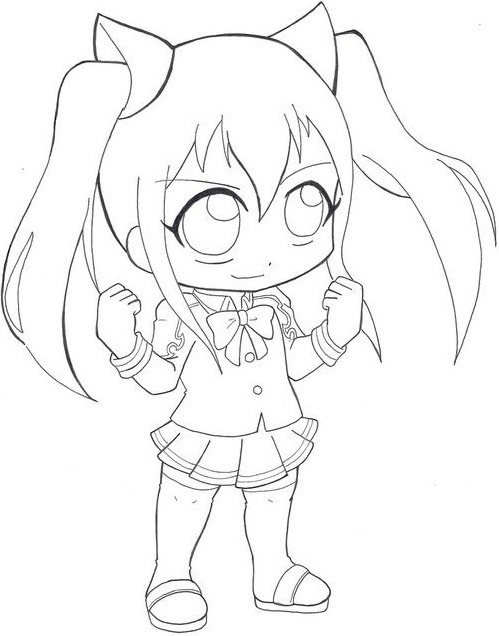 Tô màu chibi wendy dễ thương