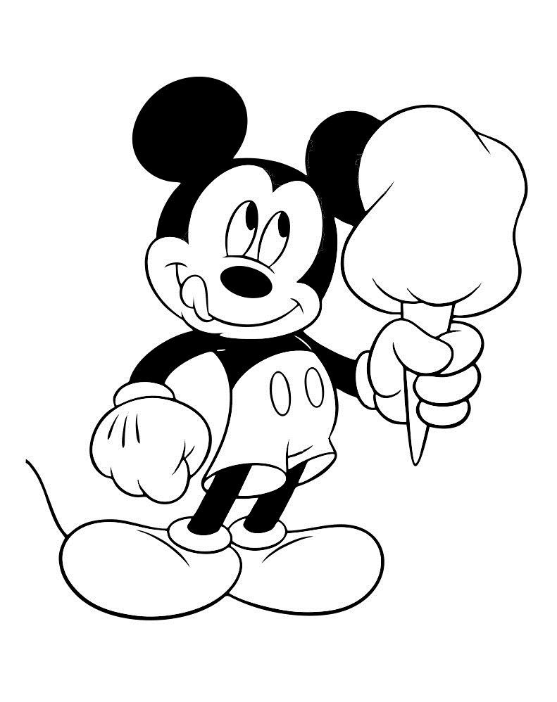 Tô màu chuột mickey ăn kem