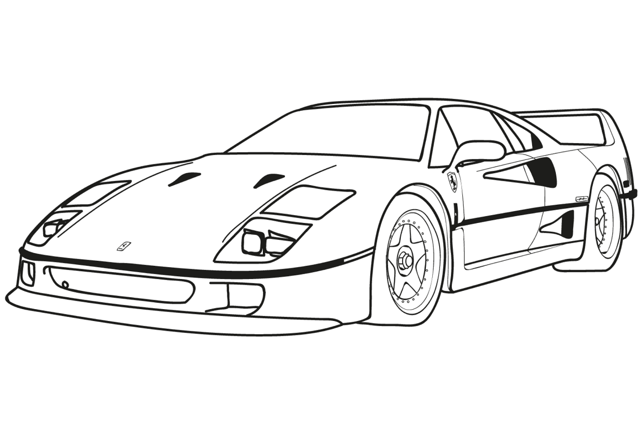 Tô màu siêu xe ferrari f40