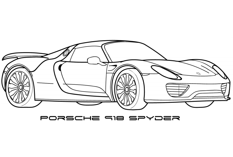 Tô màu siêu xe porsche 918 spyder