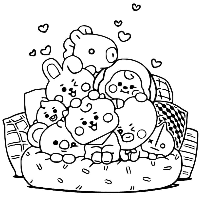 Tô màu Bộ Sưu Tập BT21 Cute
