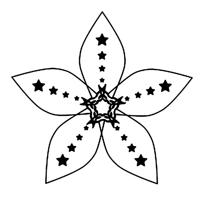 Tô màu Bông Hoa 5 Cánh Siêu Xinh
