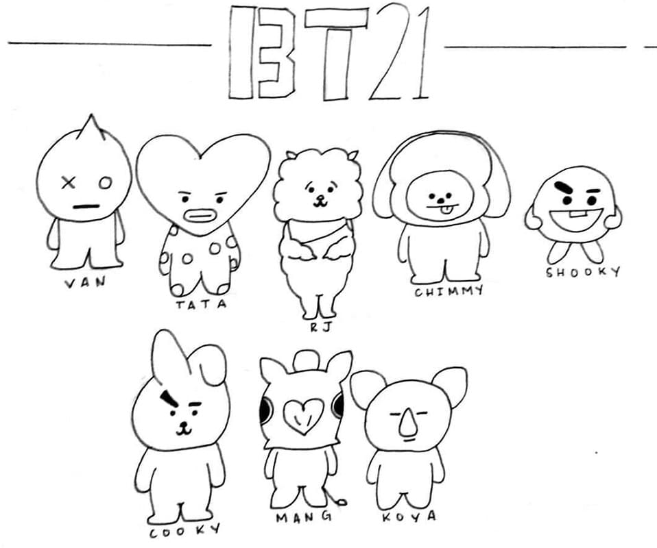 Tô màu BT21 Vui Nhộn