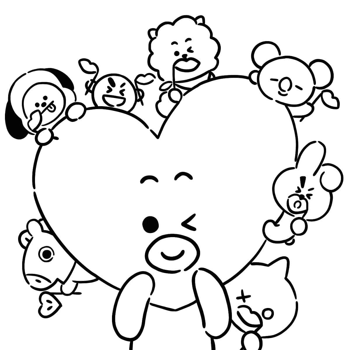 Tô màu BT21 Vui Vẻ