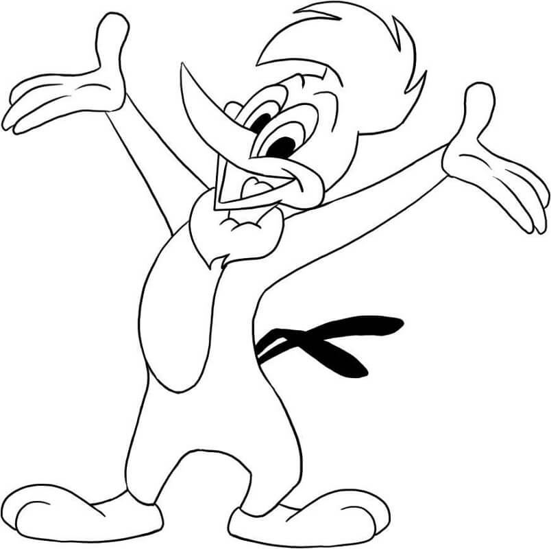 Tô màu Chim Gõ Kiến Woody Vui Vẻ
