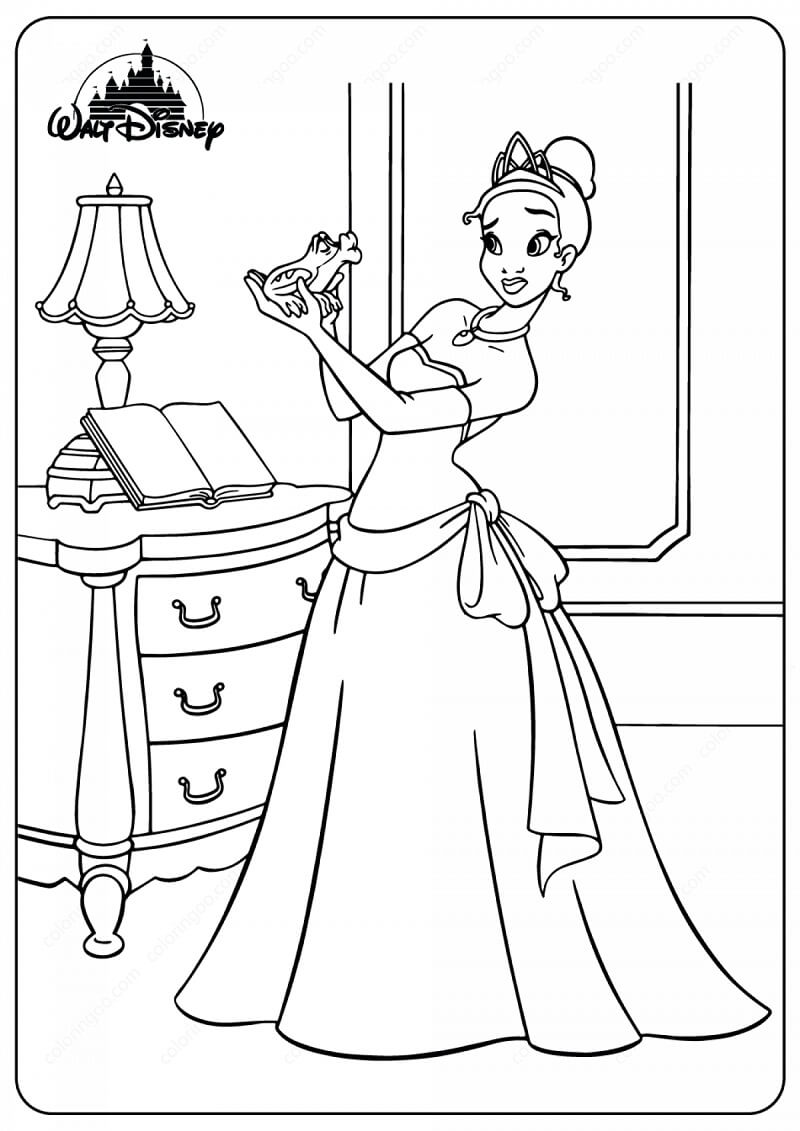 Tô màu Công Chúa Tiana và Con Ếch