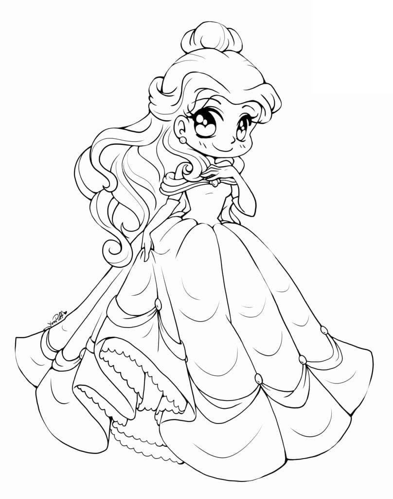Tô màu Công Chúa Chibi Belle