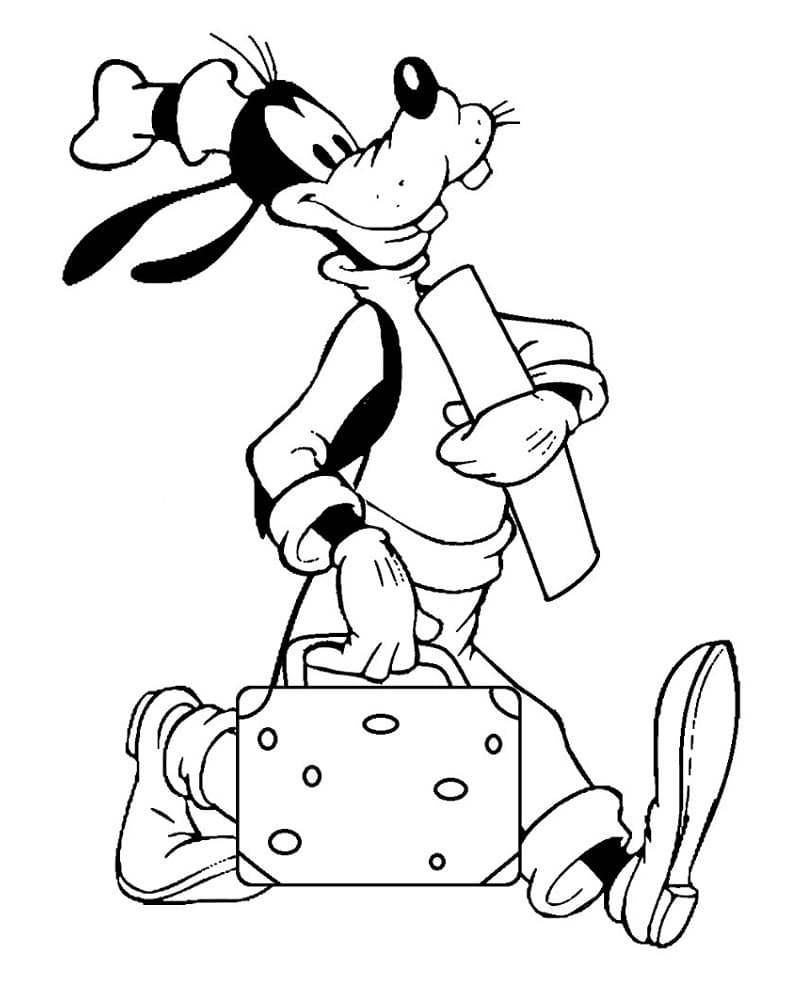 Tô màu Goofy Đi Du Lịch