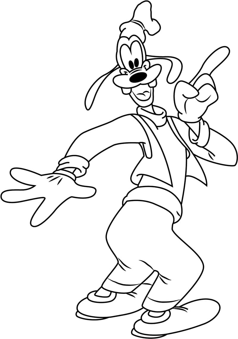 Tô màu Goofy Vui Mừng