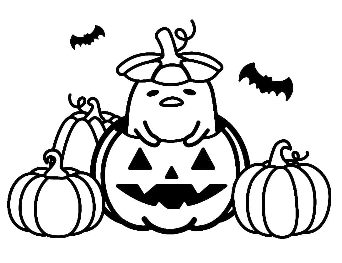 Tô màu Gudetama và Halloween