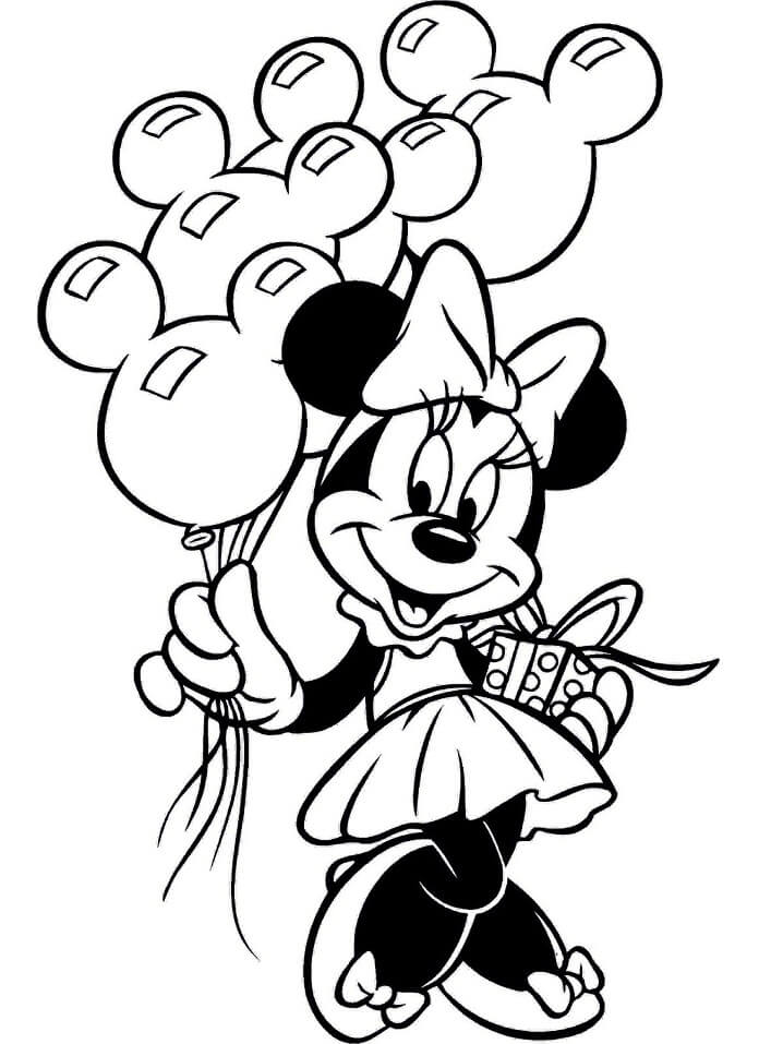 Tô màu Minnie và Bóng Bay