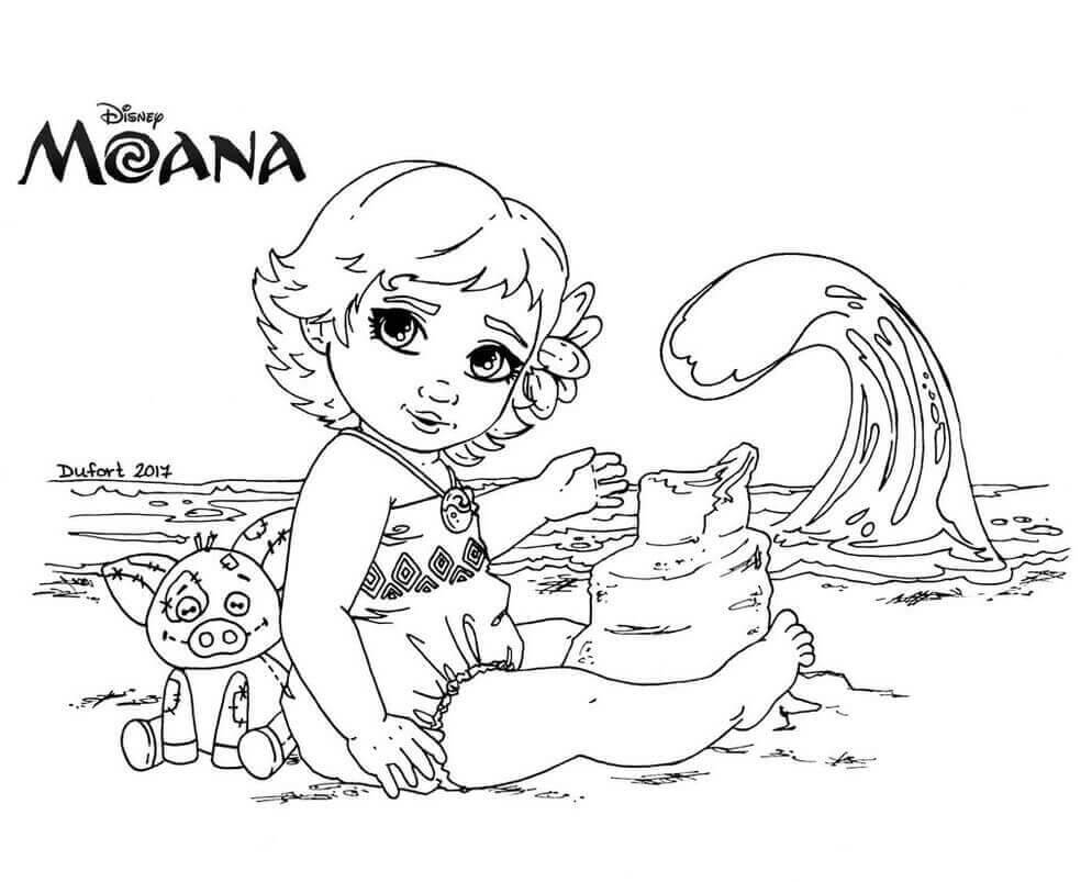 Tô màu Moana và Biển