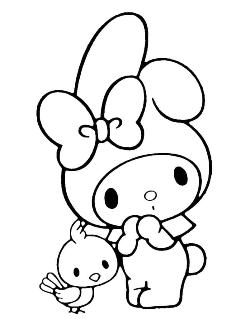 Tô màu My Melody và Chú Chim Nhỏ