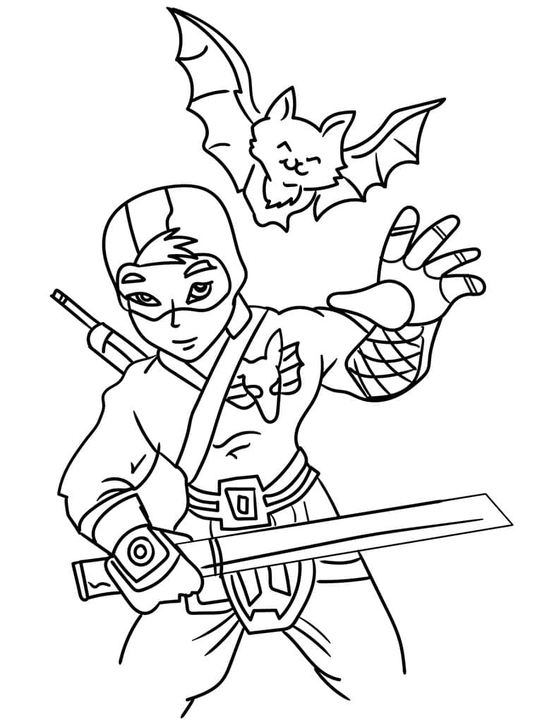 Tô màu Ninja và Con Dơi