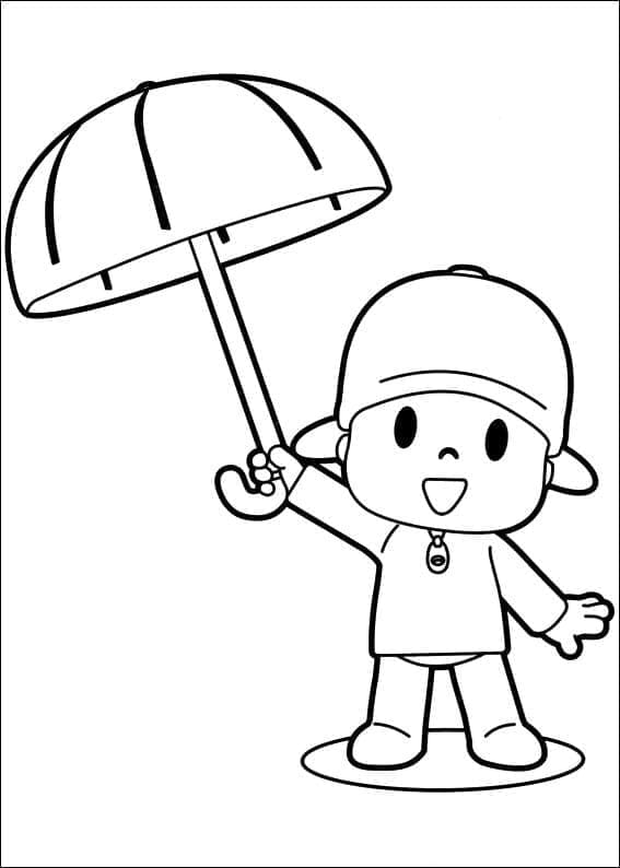 Tô màu Pocoyo và Chiếc Ô