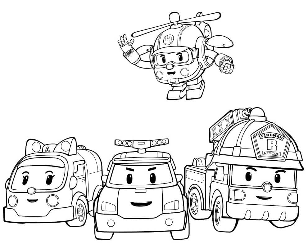 Tô màu Robocar Poli (5)
