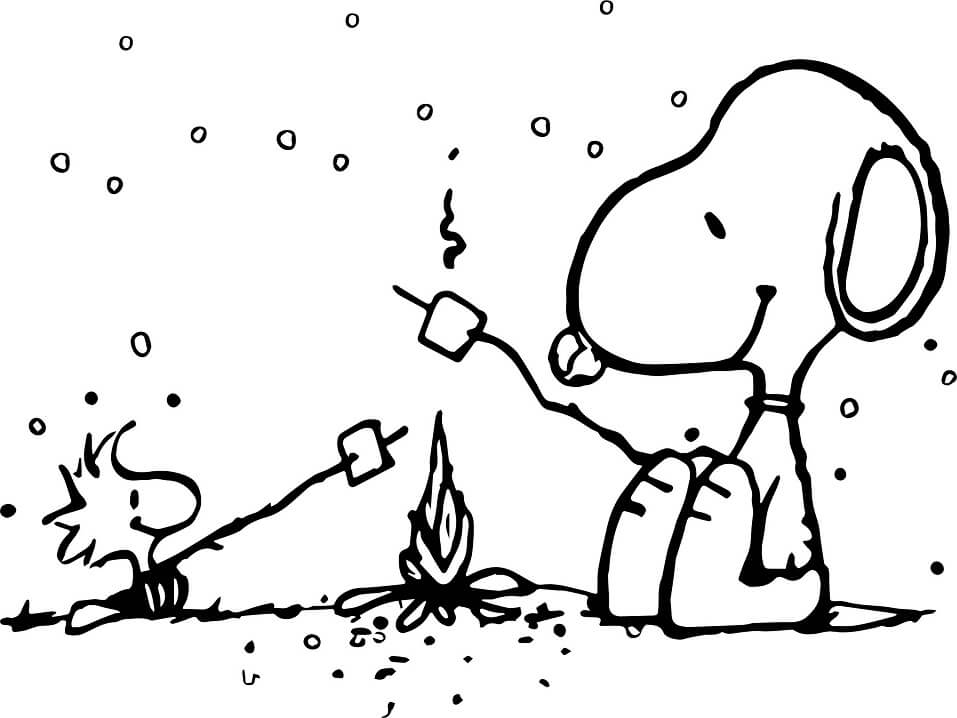 Tô màu Snoopy Nướng Kẹo