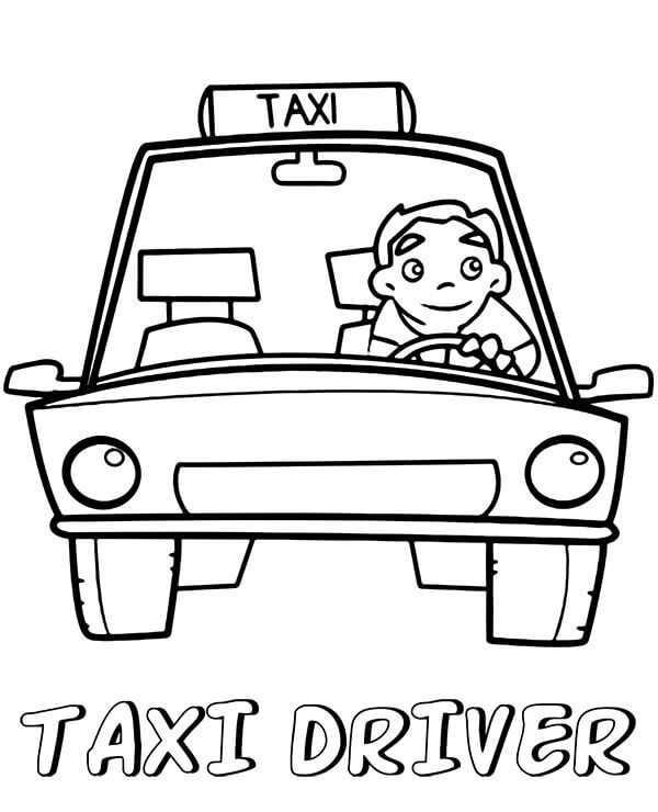 Tô màu Tài Xế Lái Xe Taxi