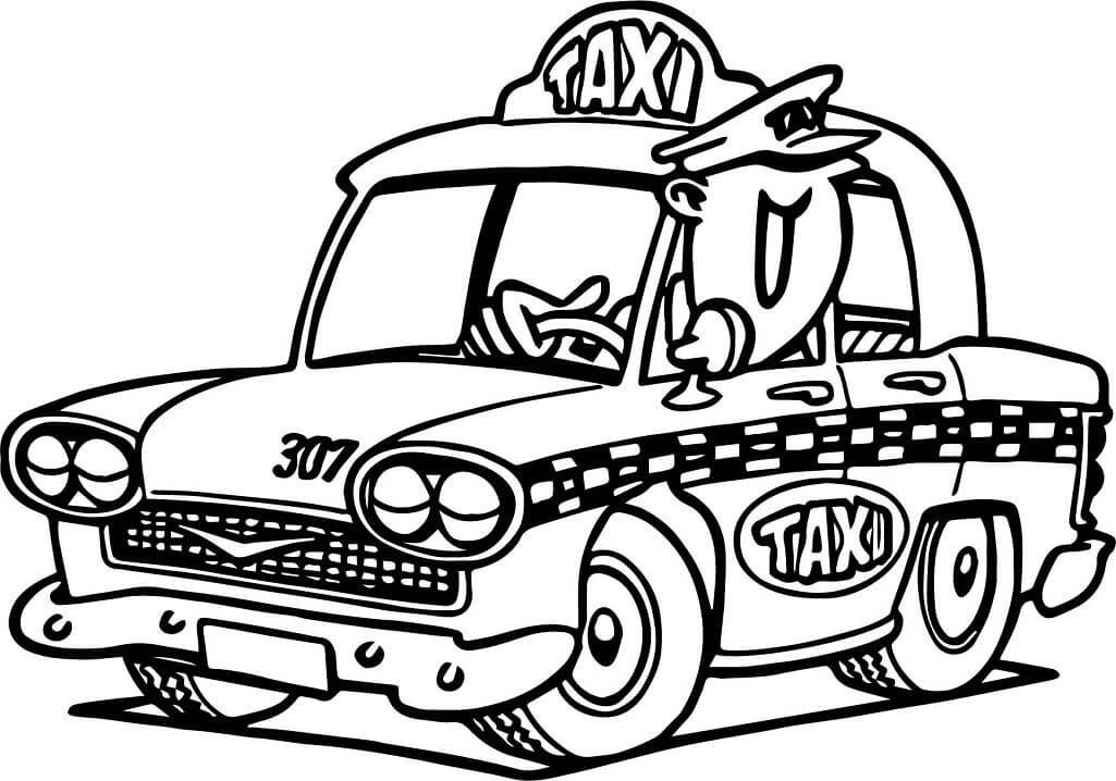 Tô màu Tài Xế và Xe Taxi