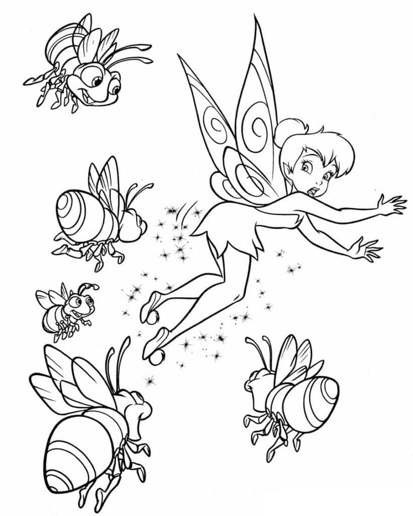 Tô màu Tinkerbell Và Đom Đóm