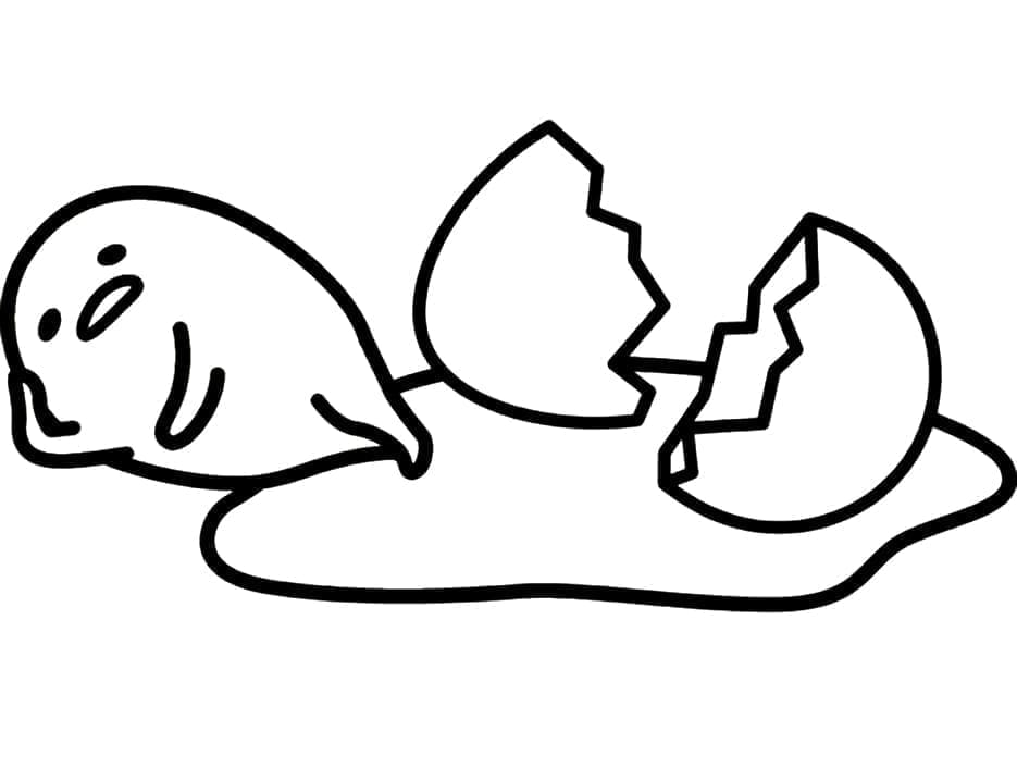 Tô màu Trứng Lười Gudetama Đơn Giản