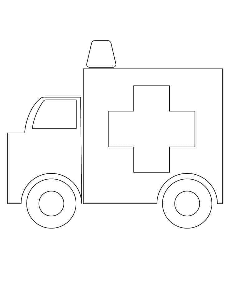 Tô màu Xe Cứu Thương Đơn Giản