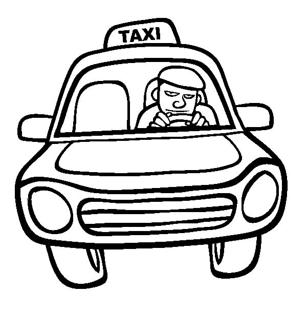 Tô màu Xe Taxi và Tài Xế
