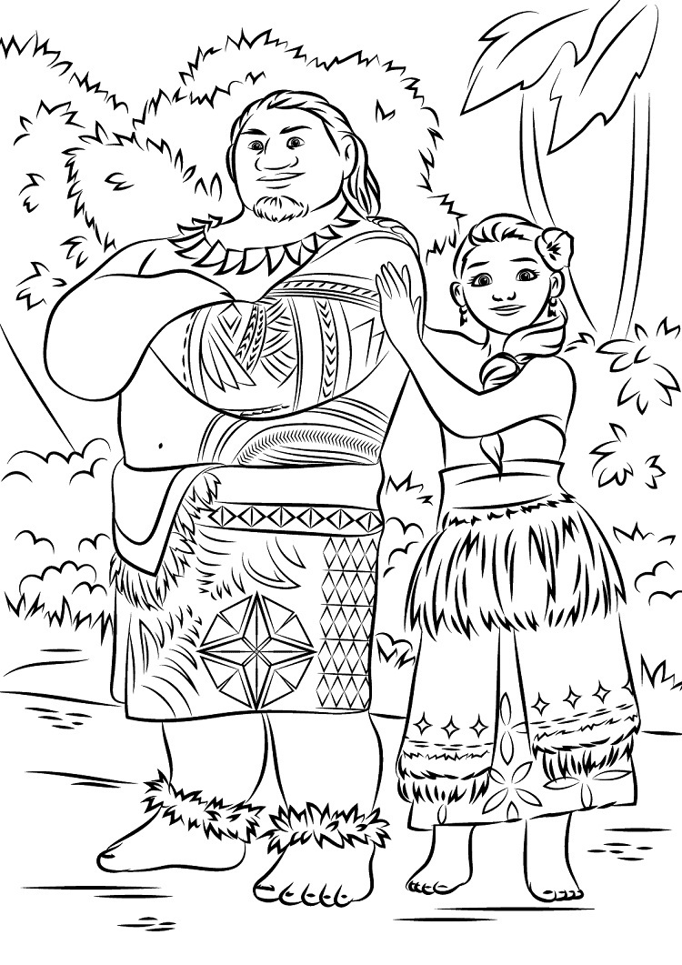 Tô màu tui và sina trong moana