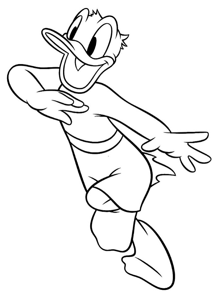 Tô màu vịt donald đi bơi