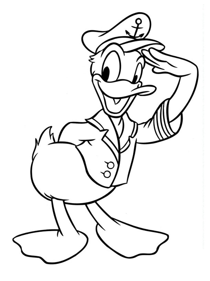 Tô màu vịt donald thủy thủ