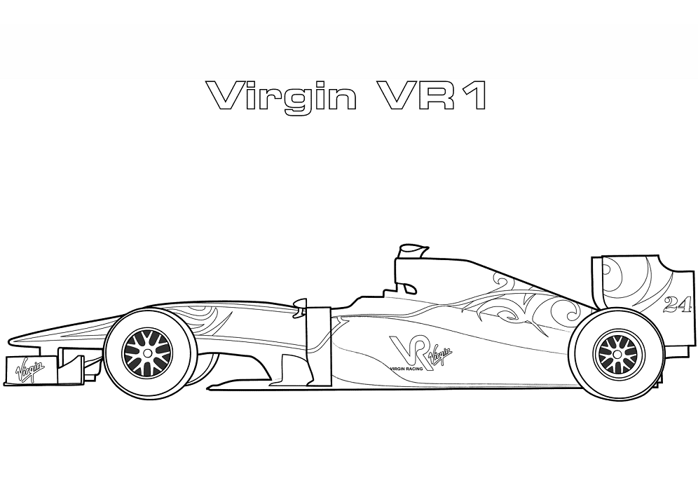 Tô màu xe đua f1 virgin vr- 01