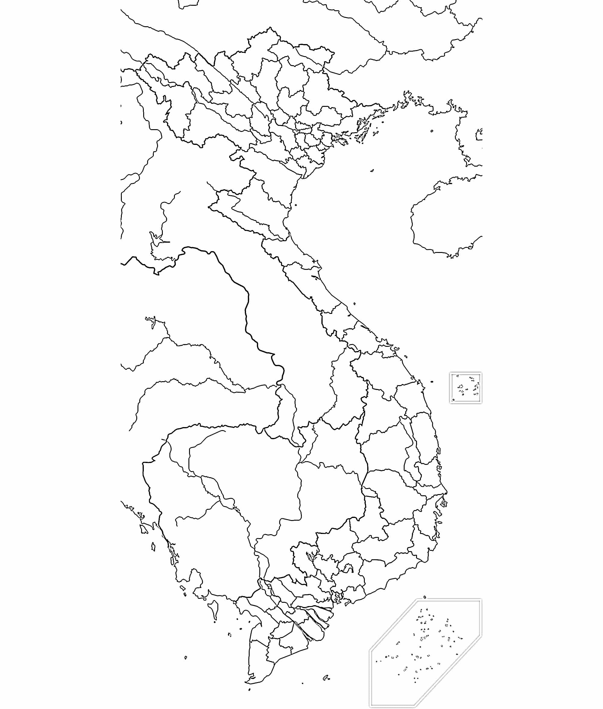 Tô màu Bản Đồ Việt Nam Chi Tiết