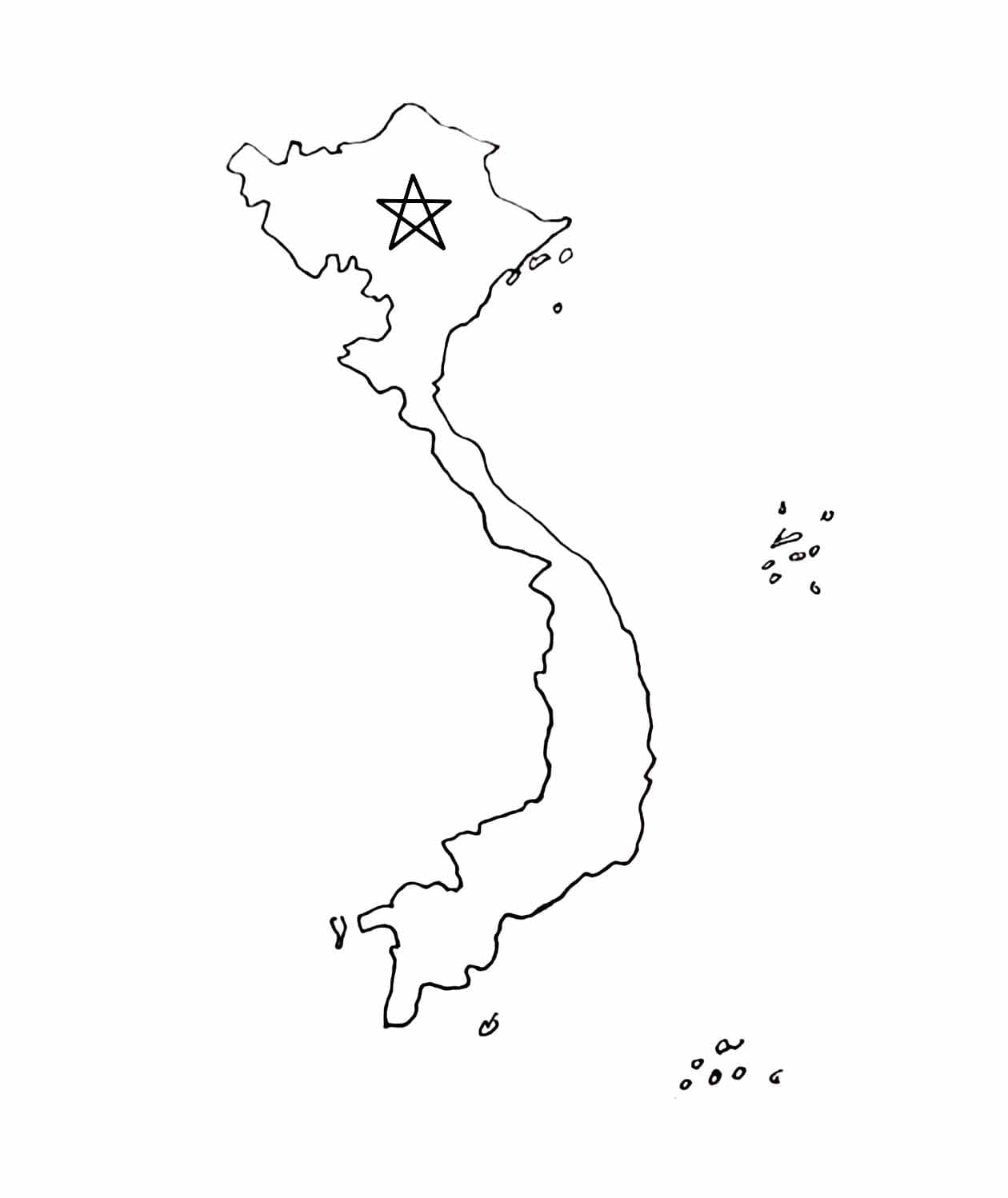 Tô màu Bản Đồ Việt Nam Rất Đơn Giản