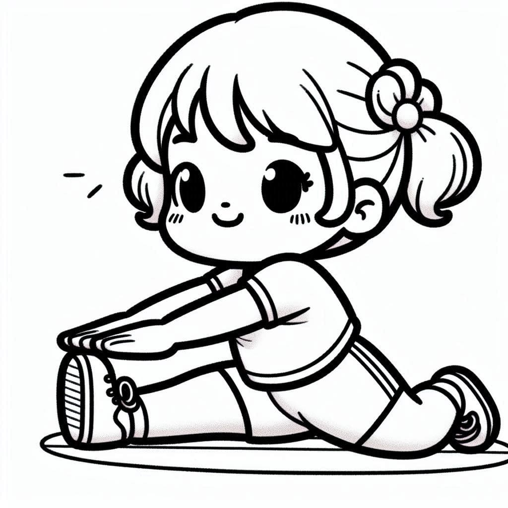 Tô màu Bé Gái Tập Thể Dục