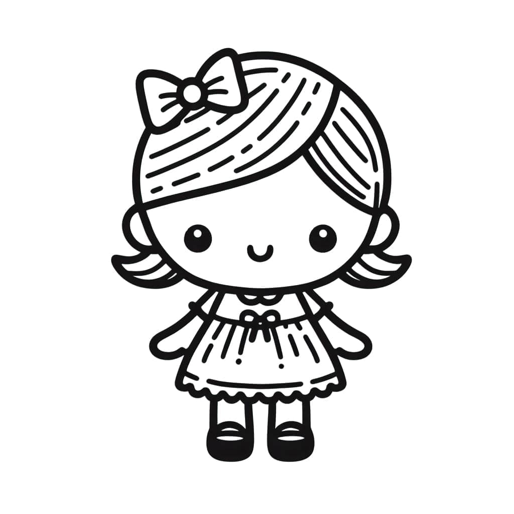 Tô màu Búp Bê Nhỏ Cute