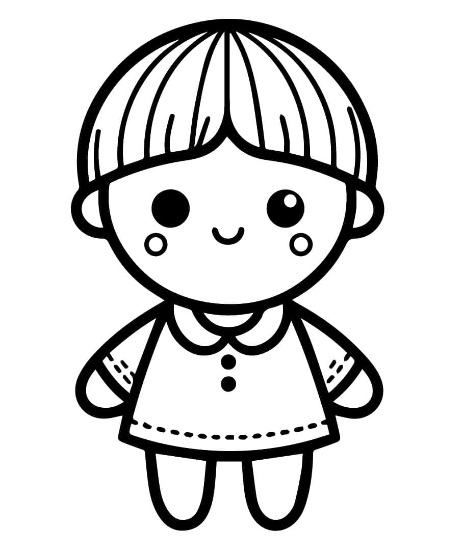 Tô màu Búp Bê Nhỏ Đơn Giản
