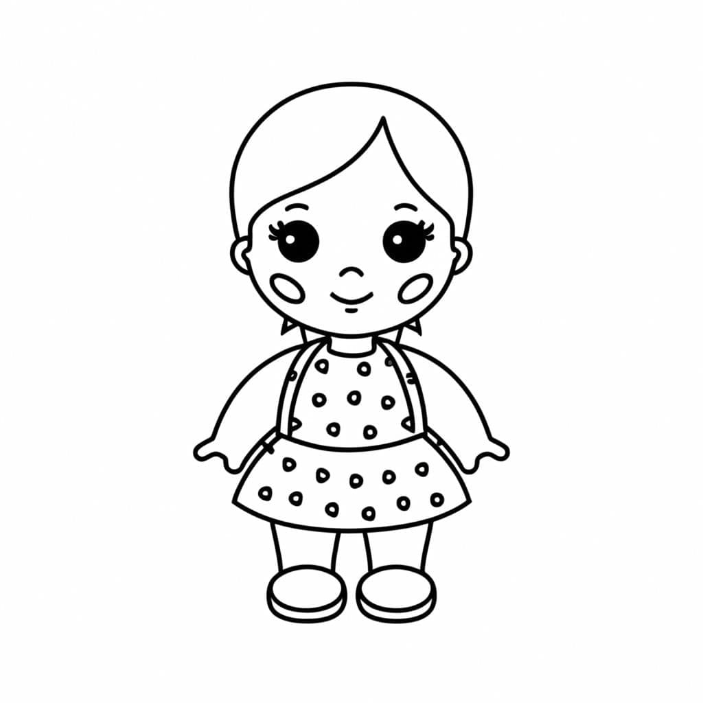 Tô màu Búp Bê Nhỏ Mỉm Cười